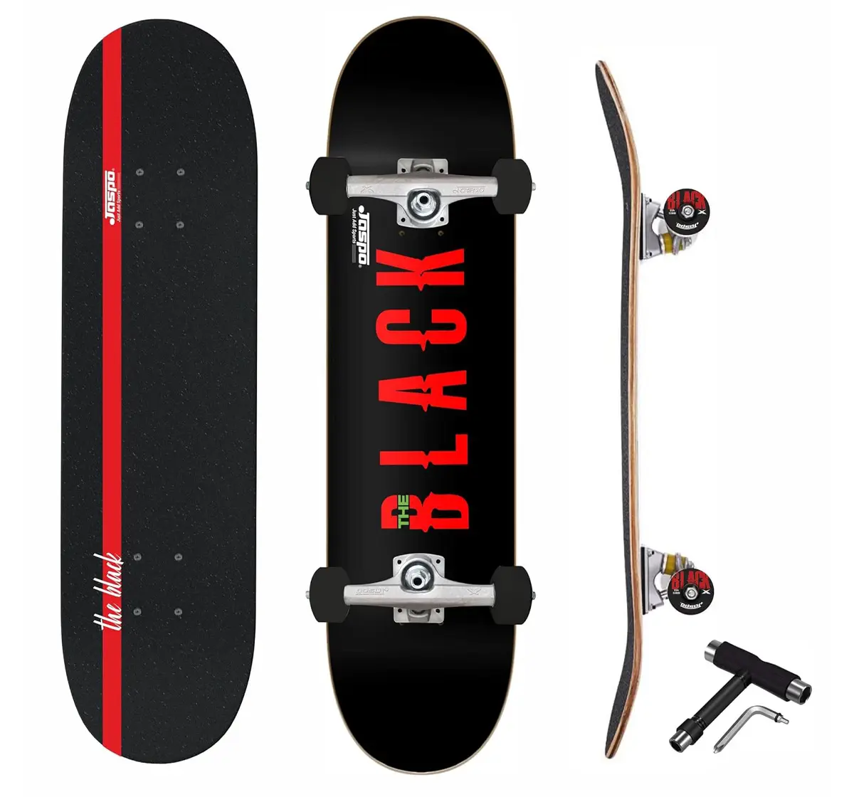 Jaspo The Black Experts 7 Layer Maple Skateboard, 10Y+