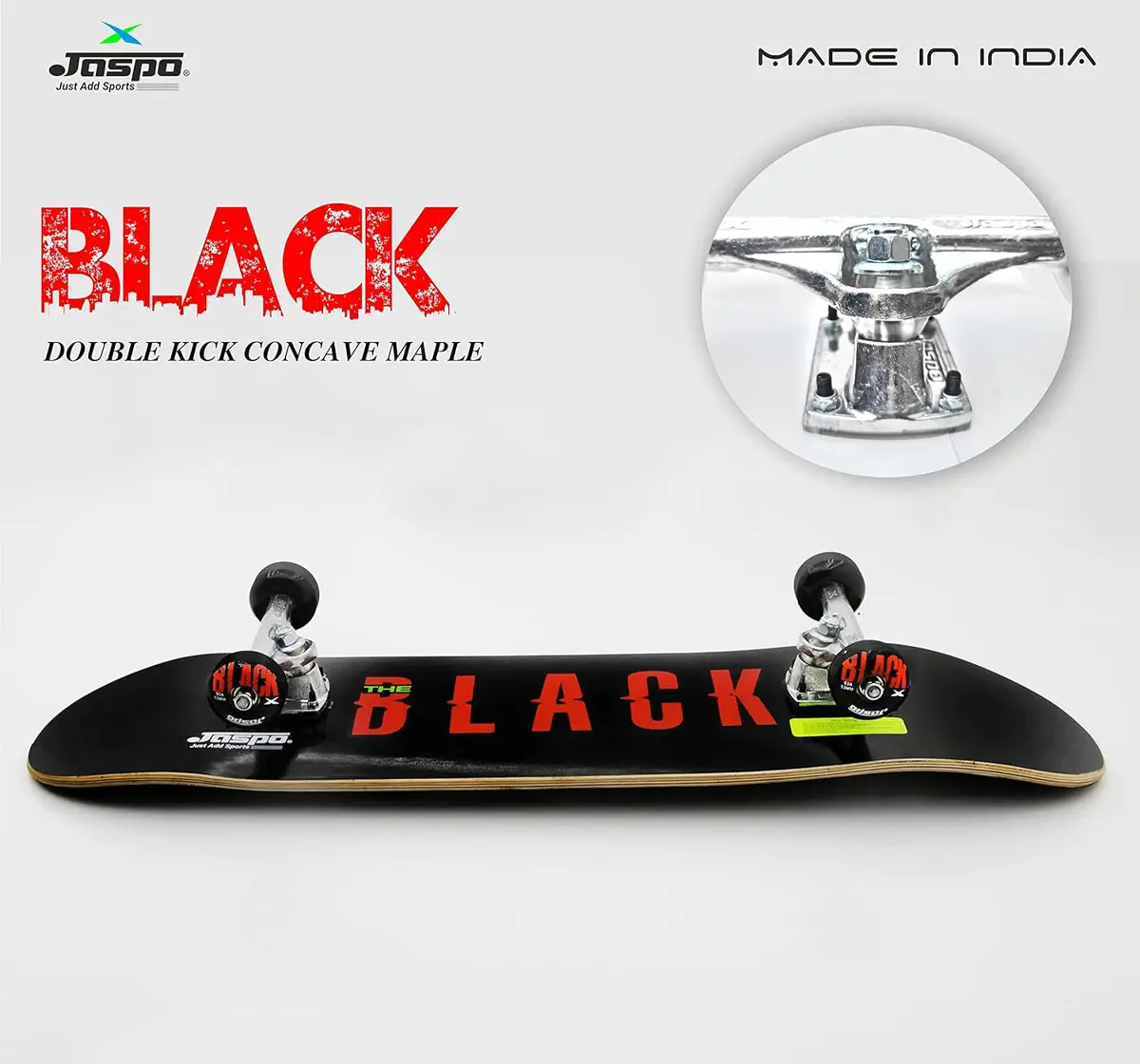 Jaspo The Black Experts 7 Layer Maple Skateboard, 10Y+