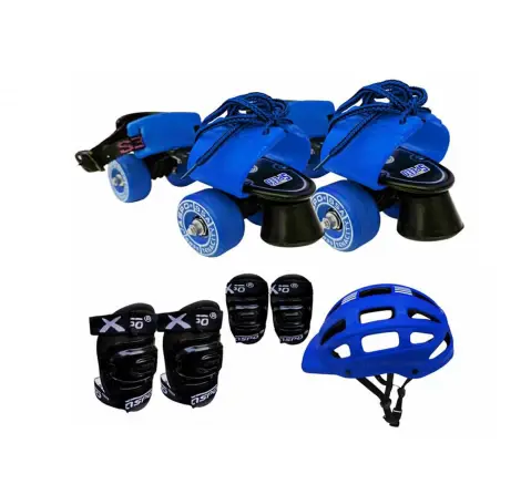 Jaspo Unisex Marshal Trainers Adjustable Inline Skate Wheel Roller Skates Combo Set, 6 to 14 Years