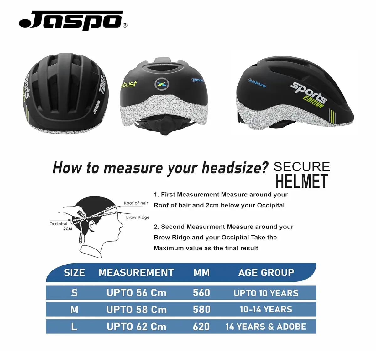 Jaspo Urban Rider Protective Helmet Cycling, Skating & Skateboarding, Medium, 7 to 14 Years