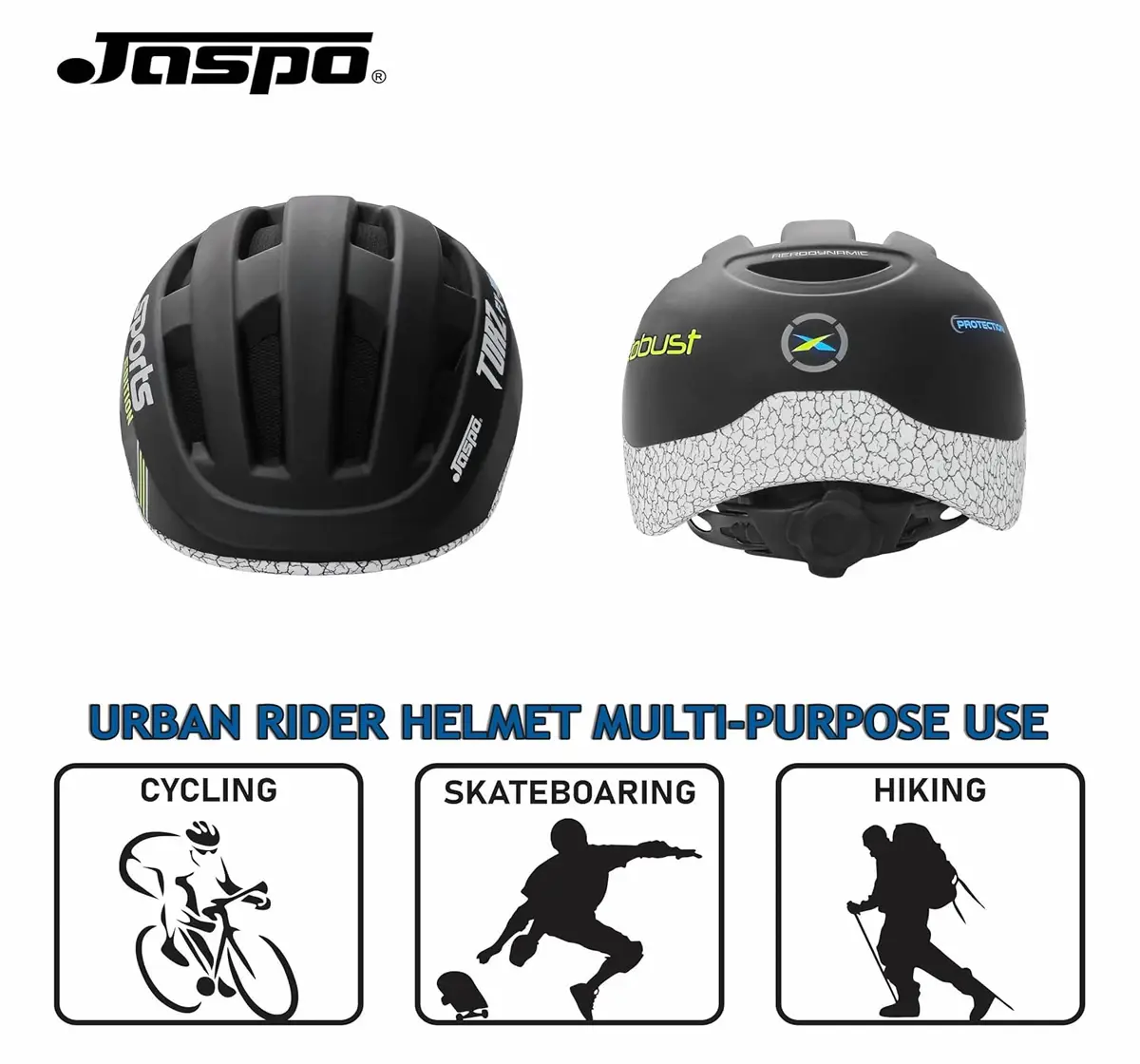 Jaspo Urban Rider Protective Helmet Cycling, Skating & Skateboarding, Medium, 7 to 14 Years