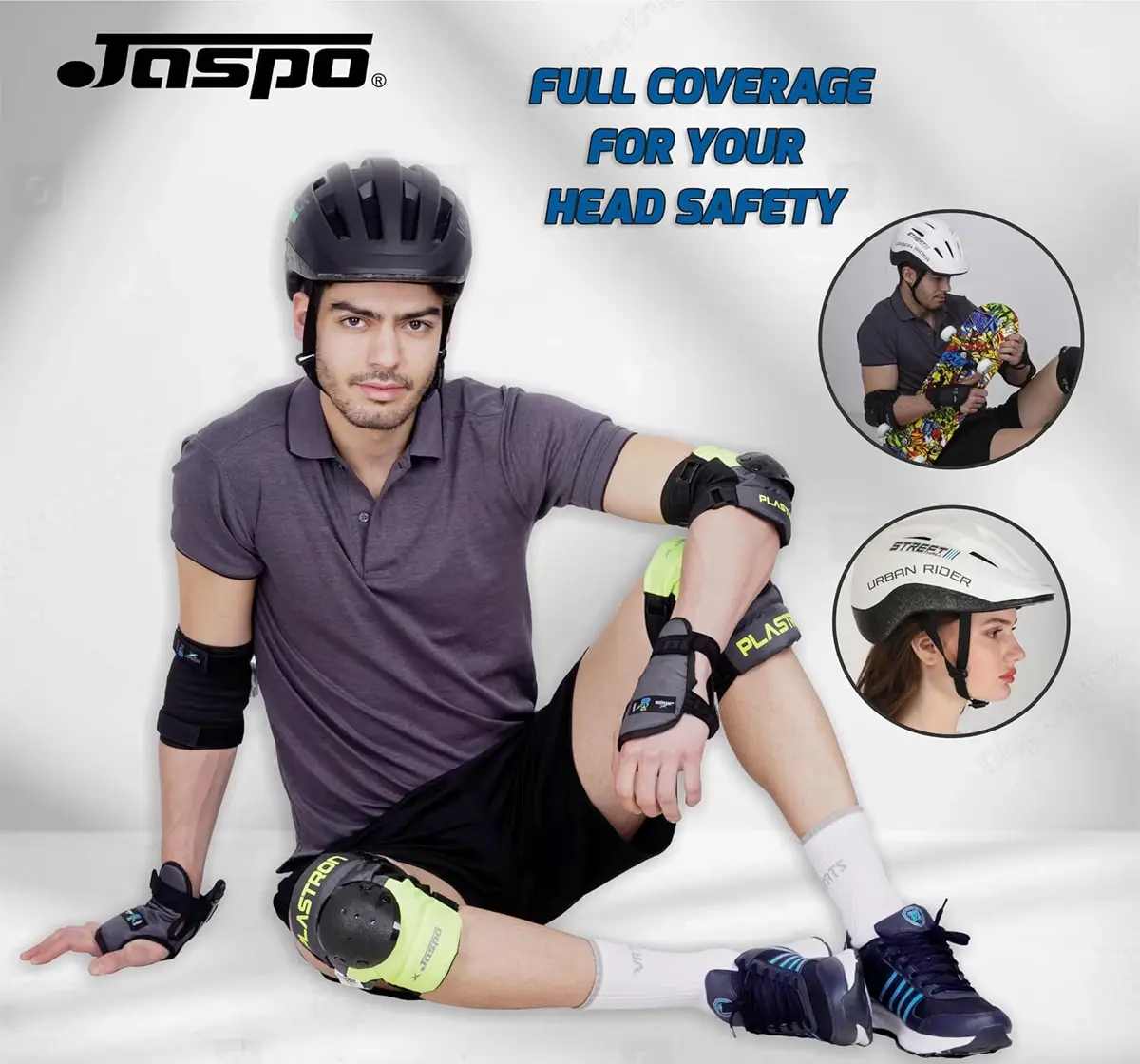 Jaspo Urban Rider Protective Helmet Cycling, Skating & Skateboarding, Medium, 7 to 14 Years