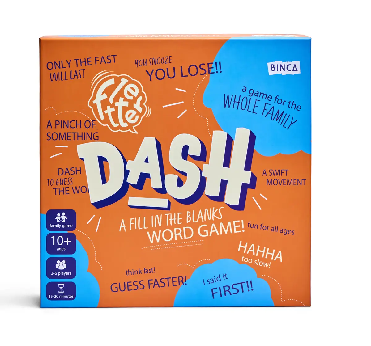 Binca Fletter Dash A Fun Fill-in-The-Blanks Card Game For All Ages, 10Y+, 3-6 Players