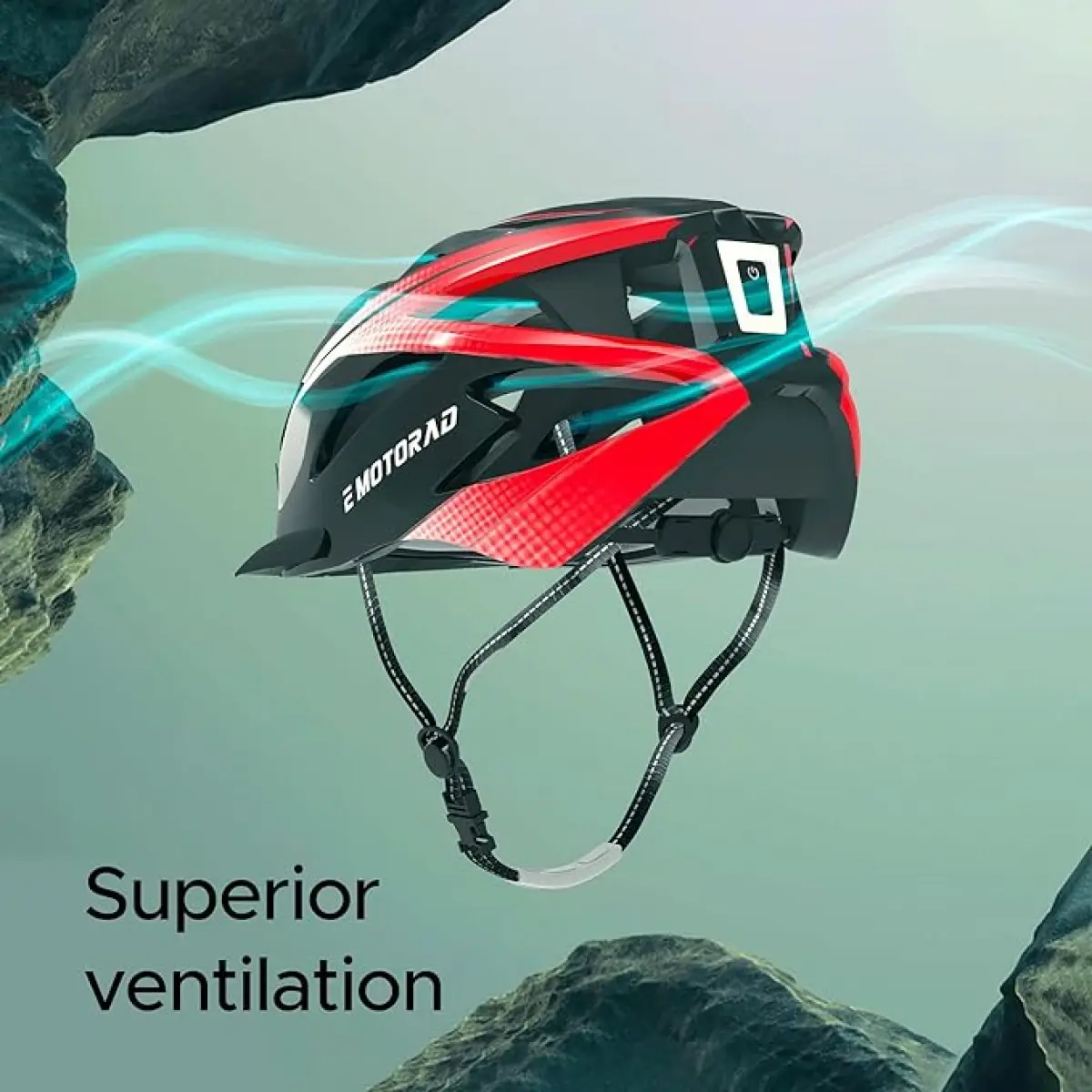 EMotorad Cooling 18 Vents Slipstream Riders Helmet, Red, 10Y+