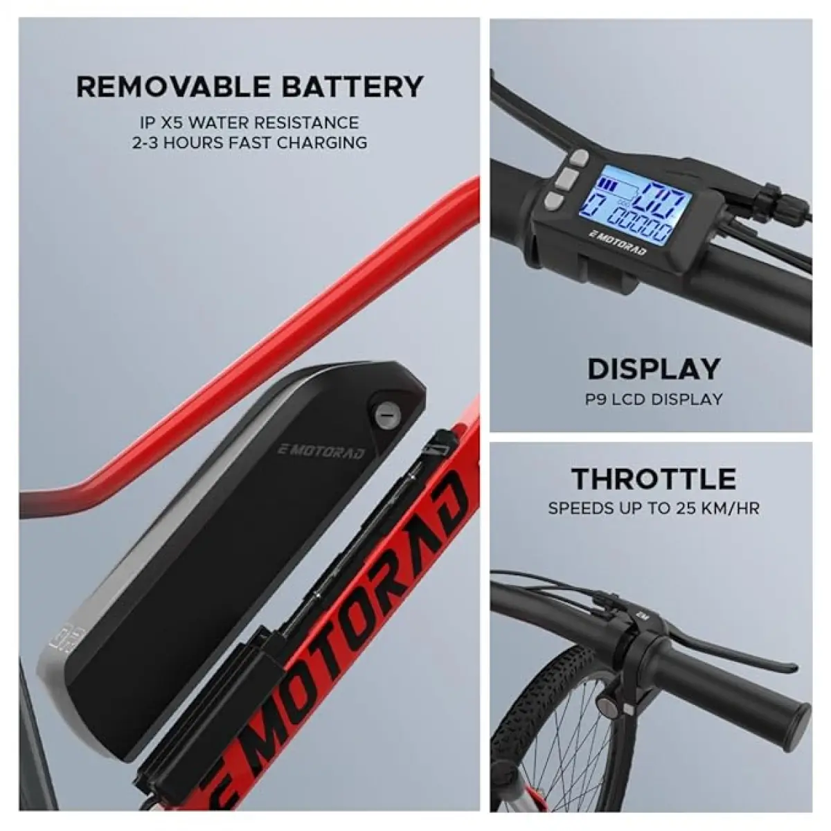 EMotorad X2 Furious Red Electronic Cycle, 12Y+
