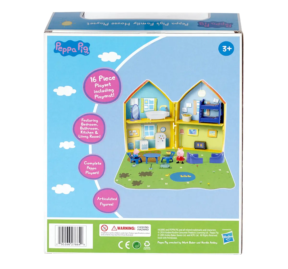 Peppa Pig's Family House Playset, Includes Peppa Pig and George figures, 3Y+