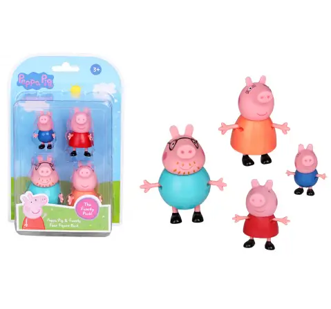 Peppa Pig Toys Peppa's Family, 4 Peppa Pig Family Figures, Preschool Toys, 3Y+