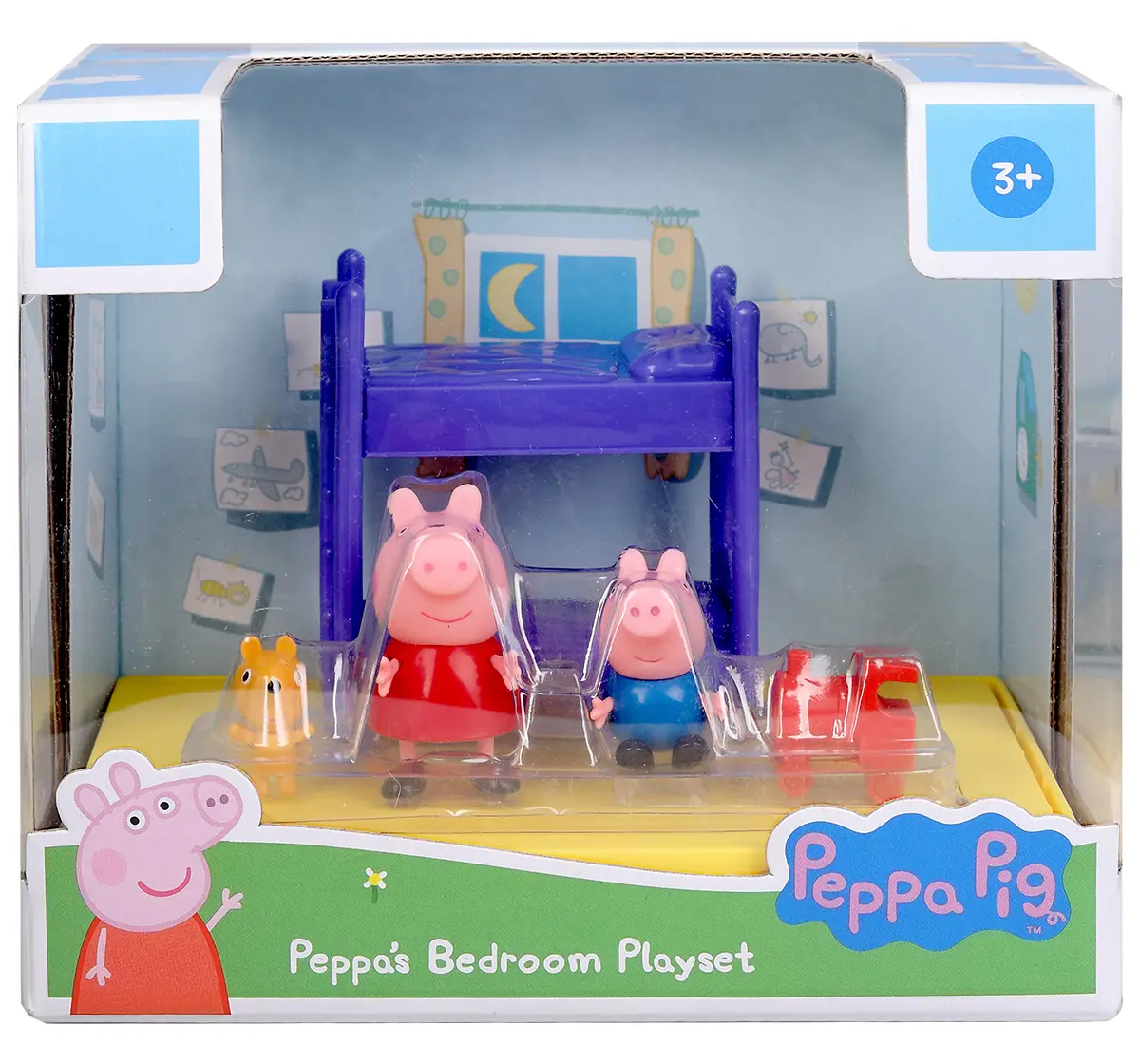 Peppa Pig's Bedroom Themed Preschool Toy with Peppa Pig and George, 3Y+