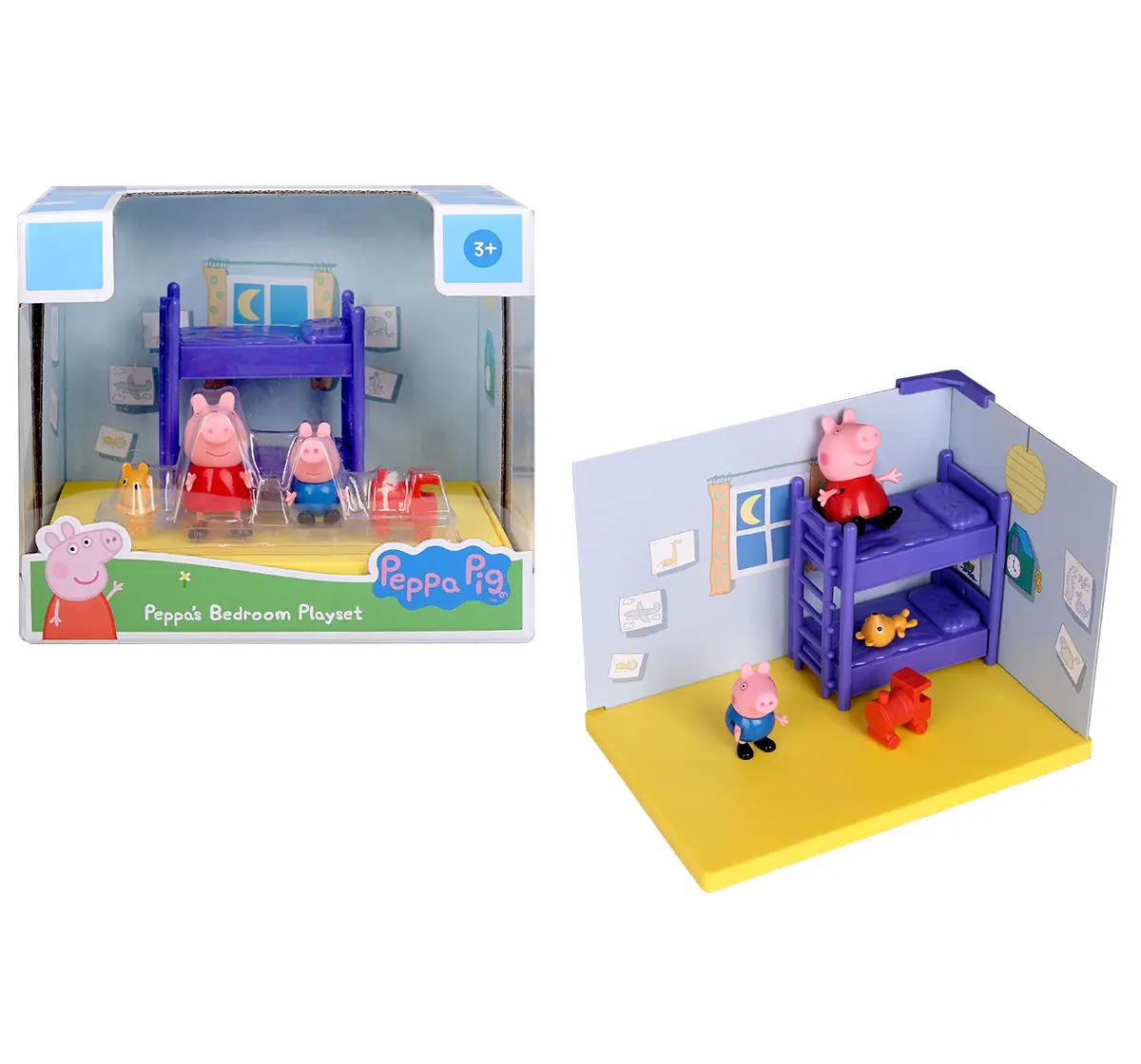 Peppa Pig's Bedroom Themed Preschool Toy with Peppa Pig and George, 3Y+