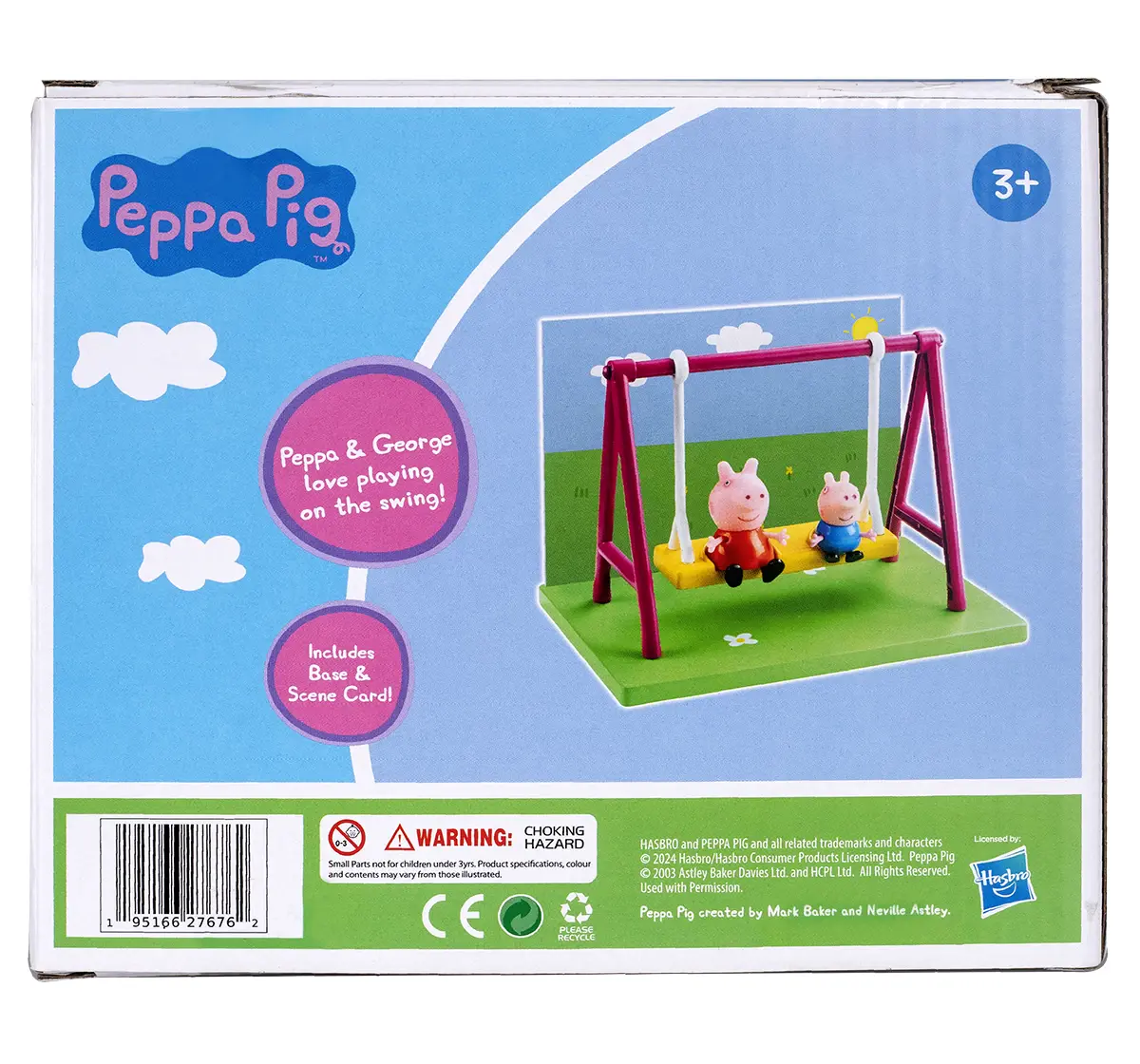 Peppa Pig's Playground Swing Themed Preschool Toy with Peppa Pig and George, 3Y+