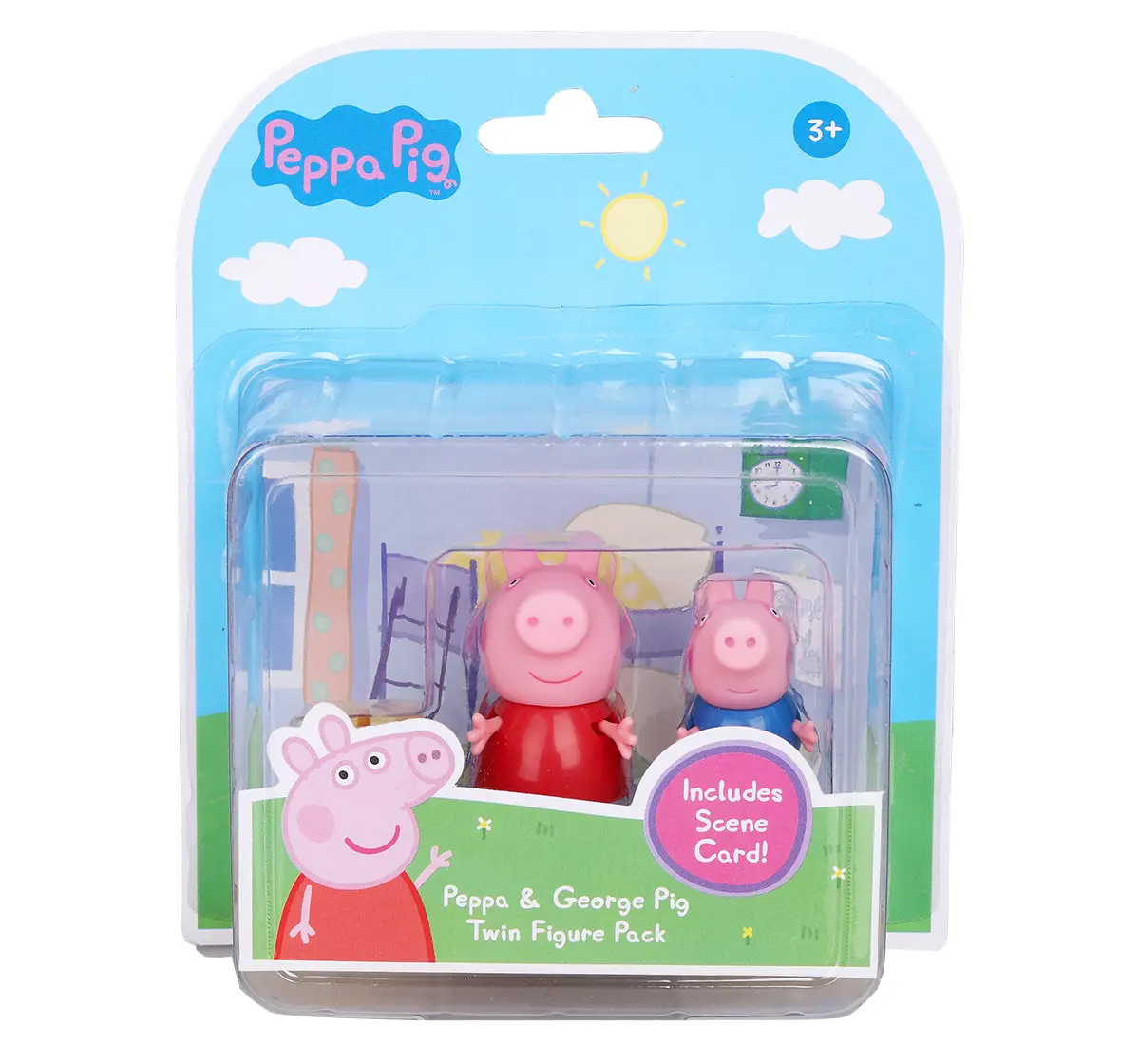 Peppa Pig and Mummy Pig Twin Figure Fun Pack with Two Poseable Figures and a Scene Card, Preschool Toy, 3Y+