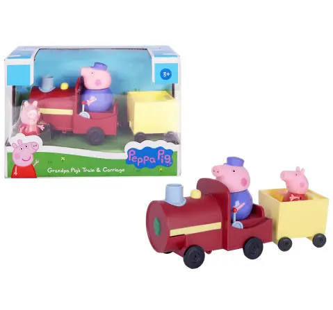 Peppa Pig Grandpa's Train and Carriage Playset, Includes 2 Figures, 3Y+