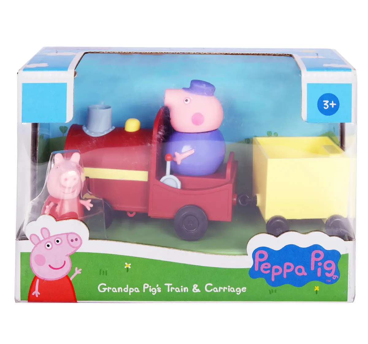 Peppa Pig Grandpa's Train and Carriage Playset, Includes 2 Figures, 3Y+