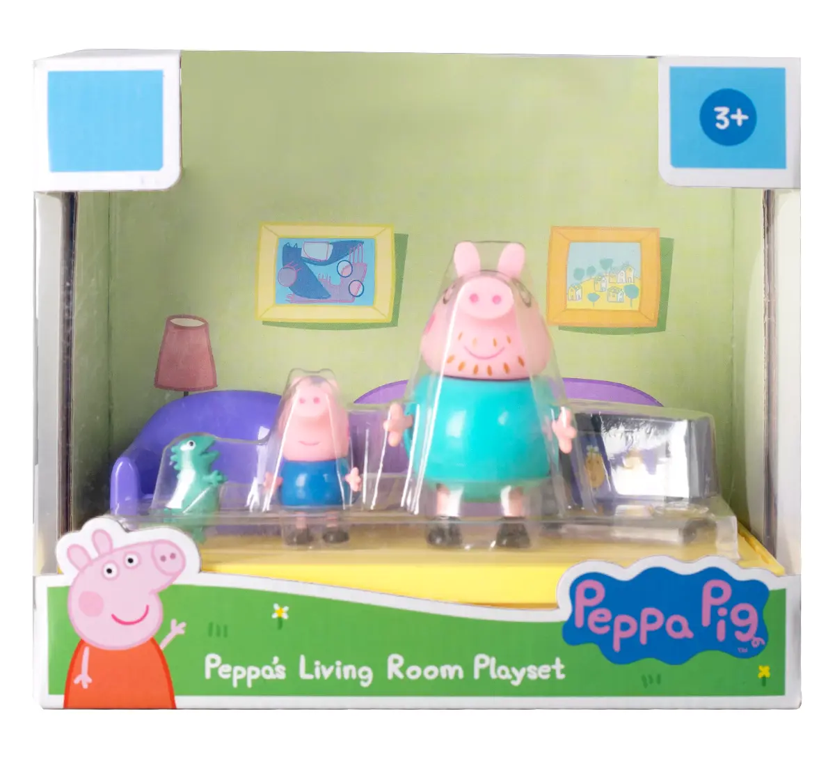 Peppa Pig's Living Room Themed Preschool Toy with Daddy Pig and George, 3Y+