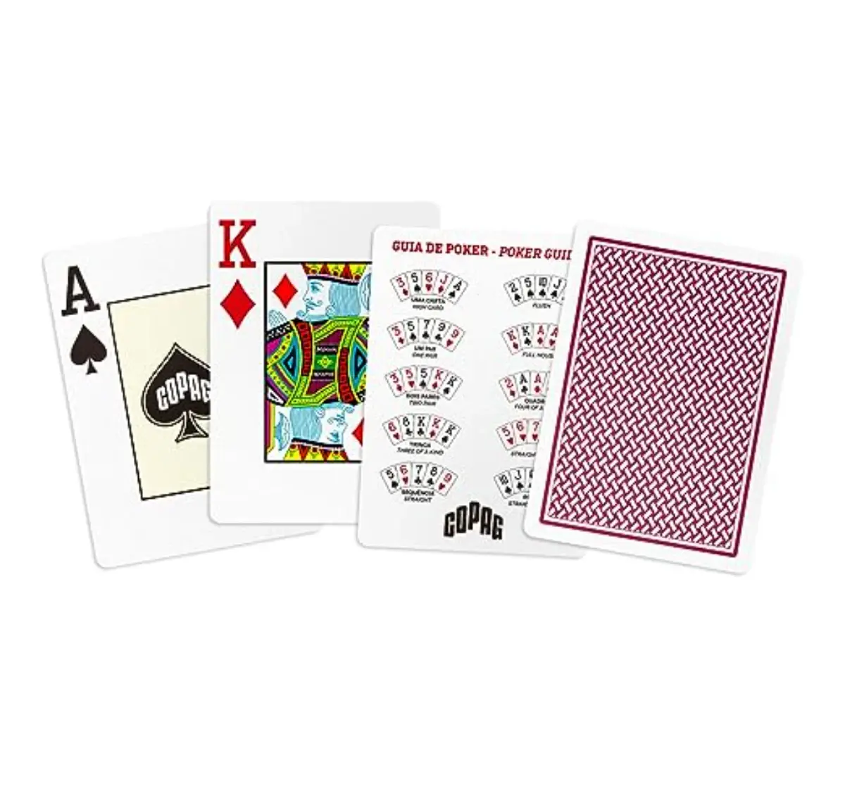 Parksons Copag Texas Hold'Em, 100% PVC Playing Cards, Assorted, Black & Burgundy, Pack Of 1, 14Y+