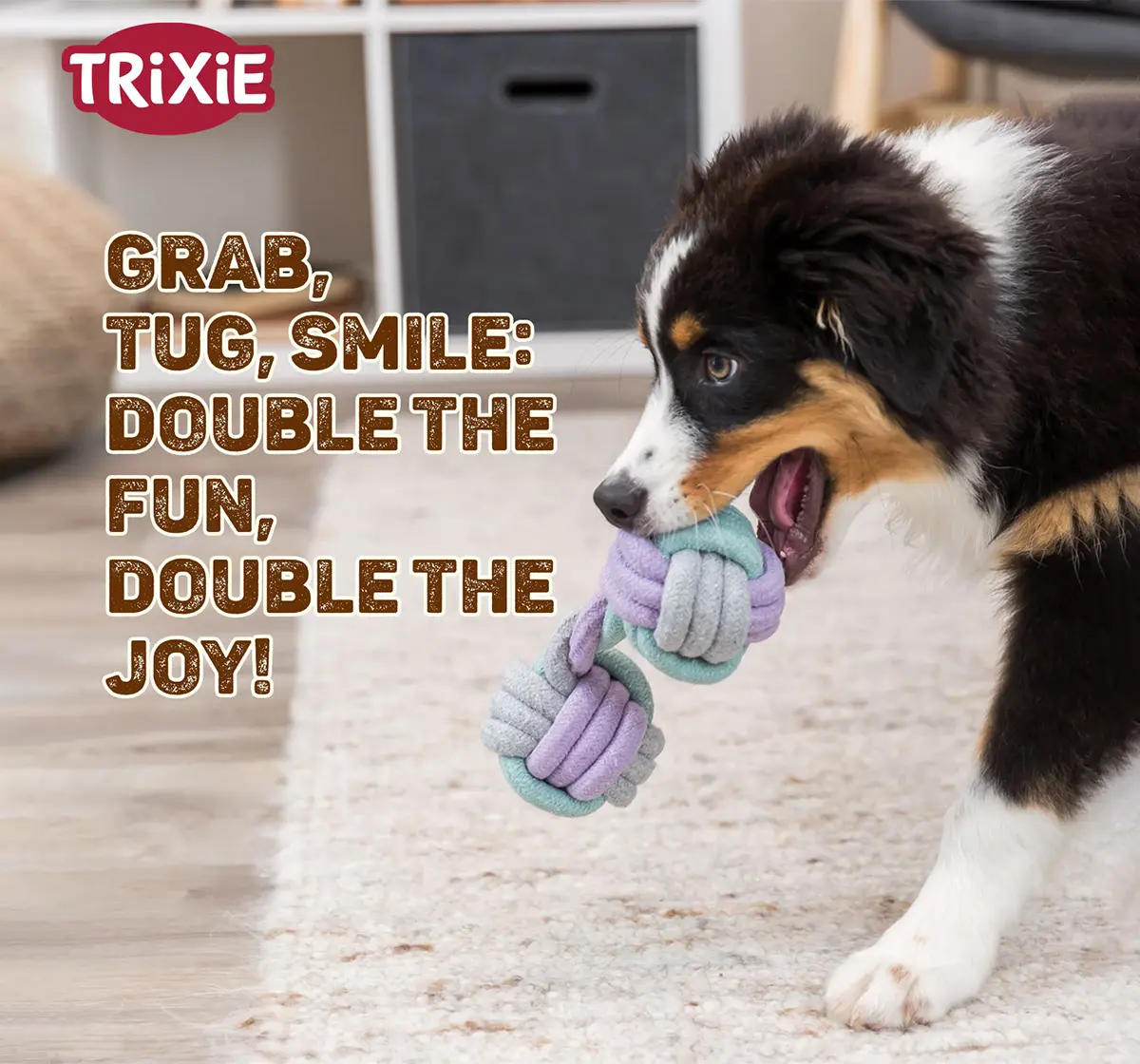 Trixie Junior Rope Dumbbell Toys for Pets, 22 cm