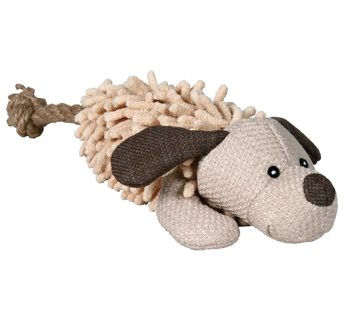 Trixie Dog With Rope, Plush Toy with Sound for Pets, 30 cm