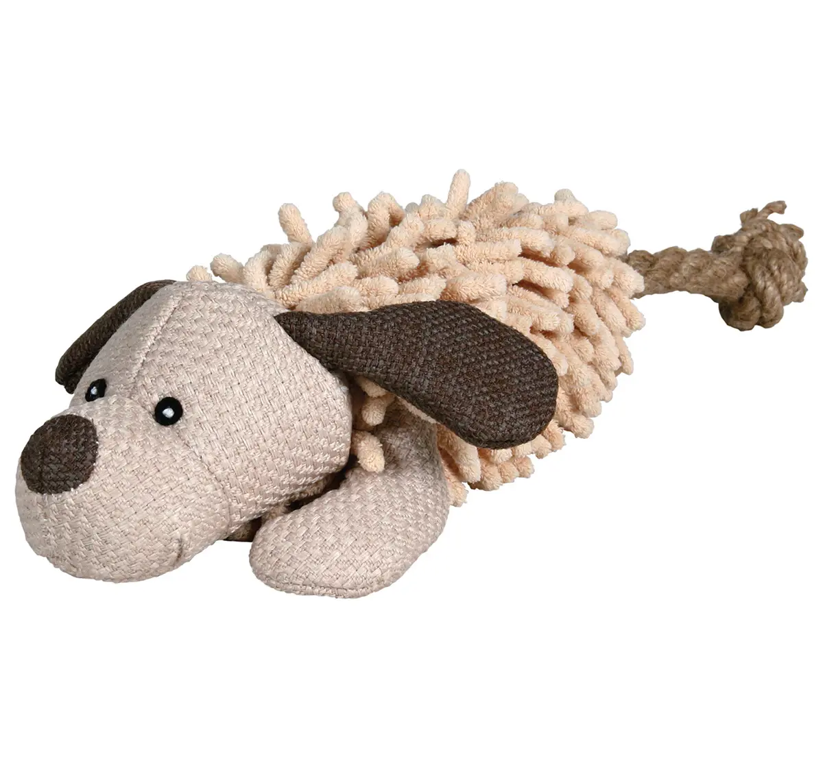 Trixie Dog With Rope, Plush Toy with Sound for Pets, 30 cm