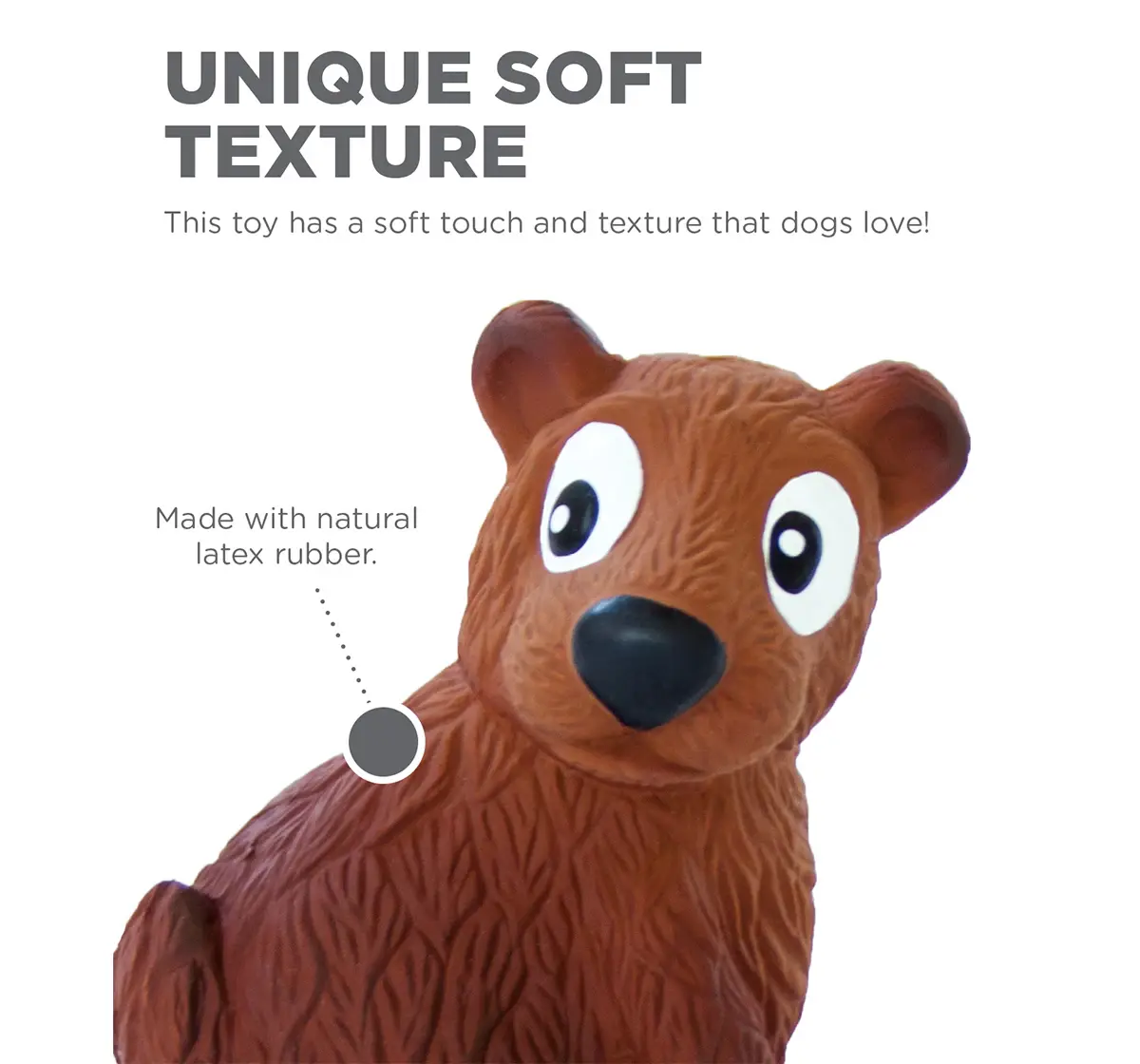 Outward HoundTootiez Bear Latex Rubber Dog Toy, Small, 13 cm X 8 cm