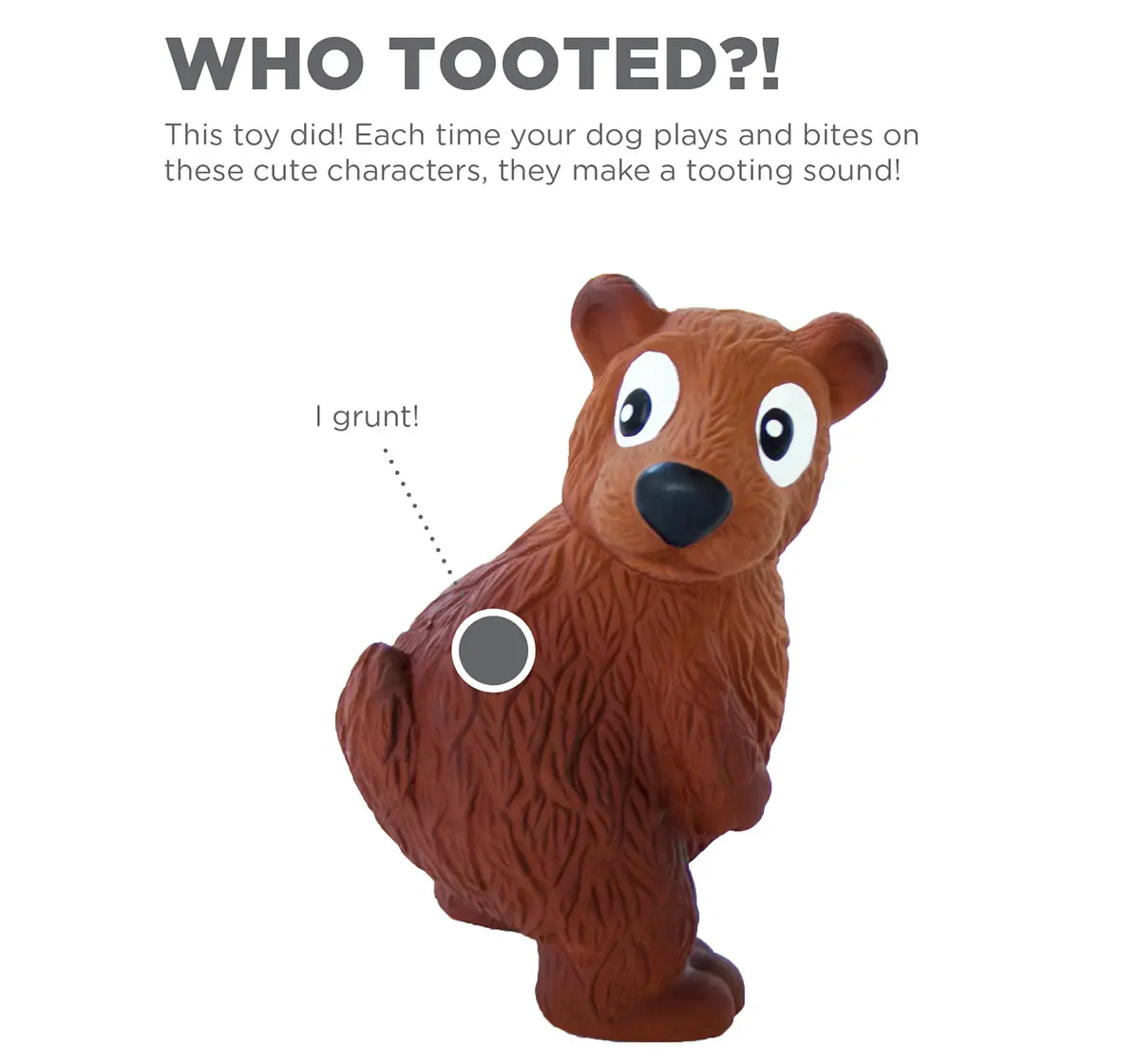 Outward HoundTootiez Bear Latex Rubber Dog Toy, Small, 13 cm X 8 cm