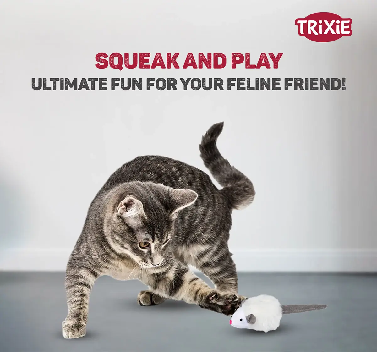 Trixie Plush Mouse With Sound & Microchip, 6 cm