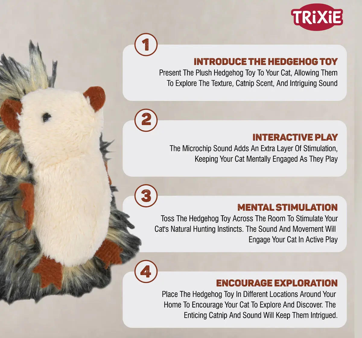 Trixie Hedgehog Cat Toy, 8 cm