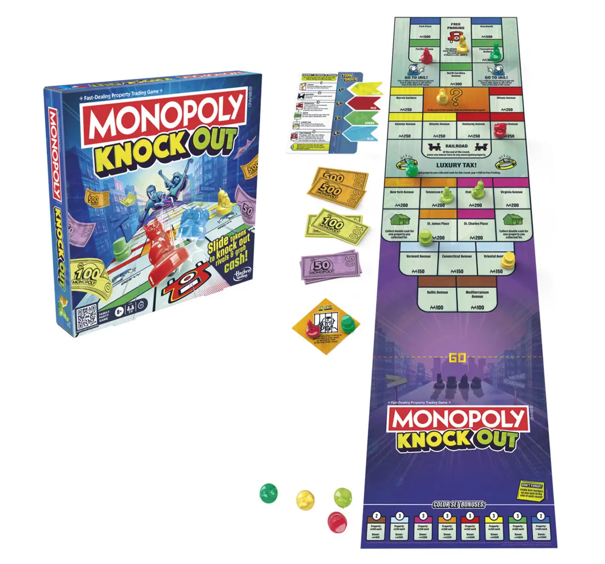 Hasbro Gaming Monopoly Knockout Quick-Playing Board Games, 8Y+, 2-8 Players