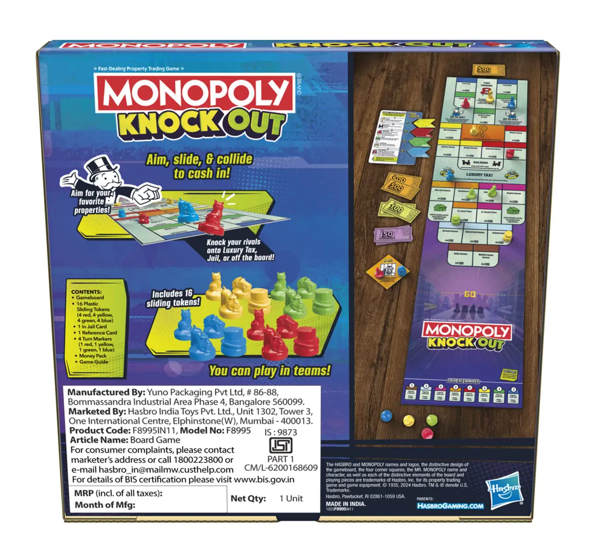 Hasbro Gaming Monopoly Knockout Quick-Playing Board Games, 8Y+, 2-8 Players