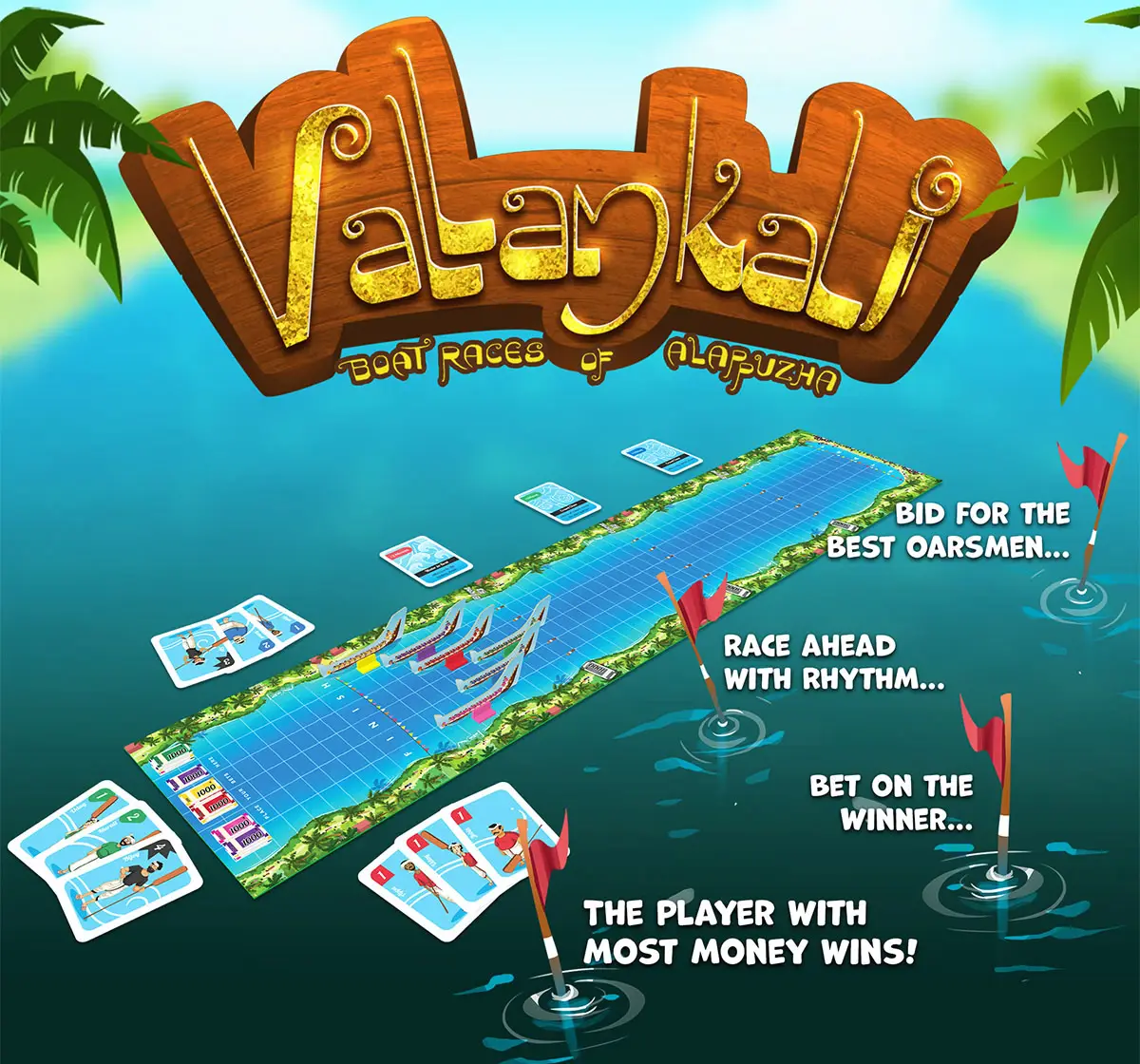 Mozaic Games Vallamkali Board Game For 14+ Years