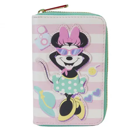 Loungefly Minnie Mouse Vacation Style Zip Around Wallet, 8Y+