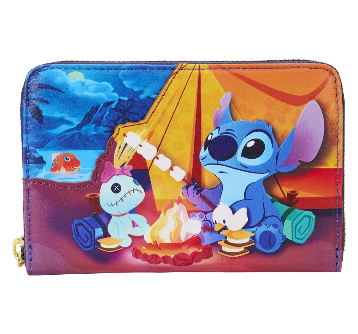 Loungefly Disney Stitch Camping Cuties Zip Around Wallet, 8Y+