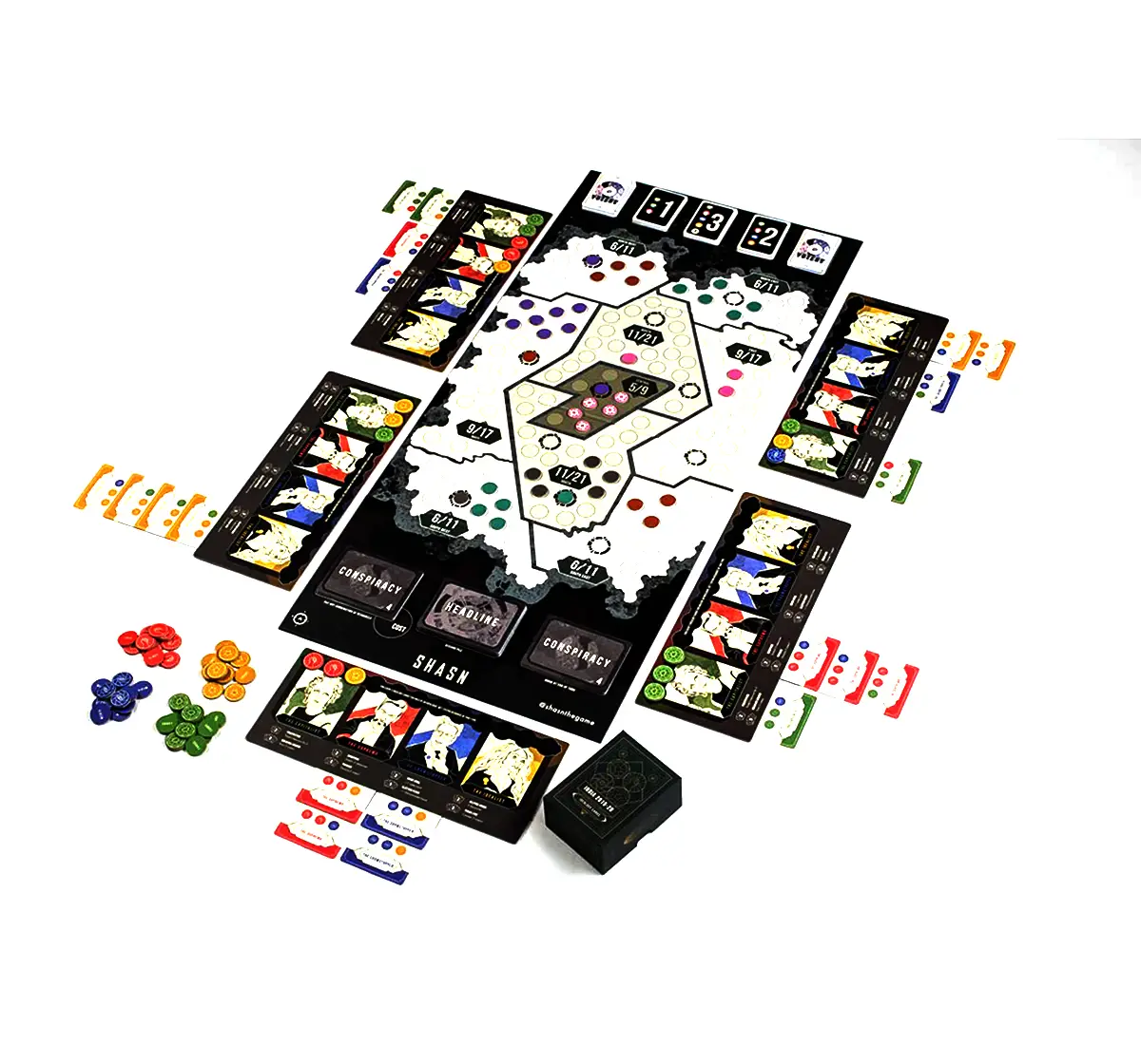 Shasn The Political Strategy Board Game 2-5 Players, 10Y+, Multicolor