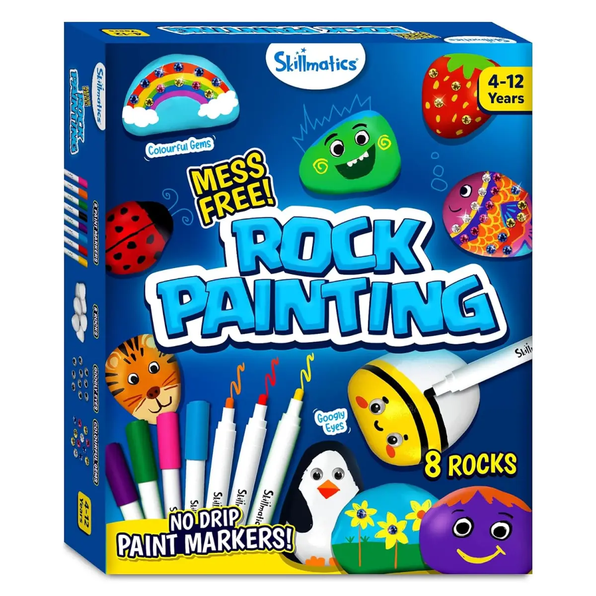 Skillmatics Rock Painting Kit - Mess-Free Art & Craft Activity, 4Y+