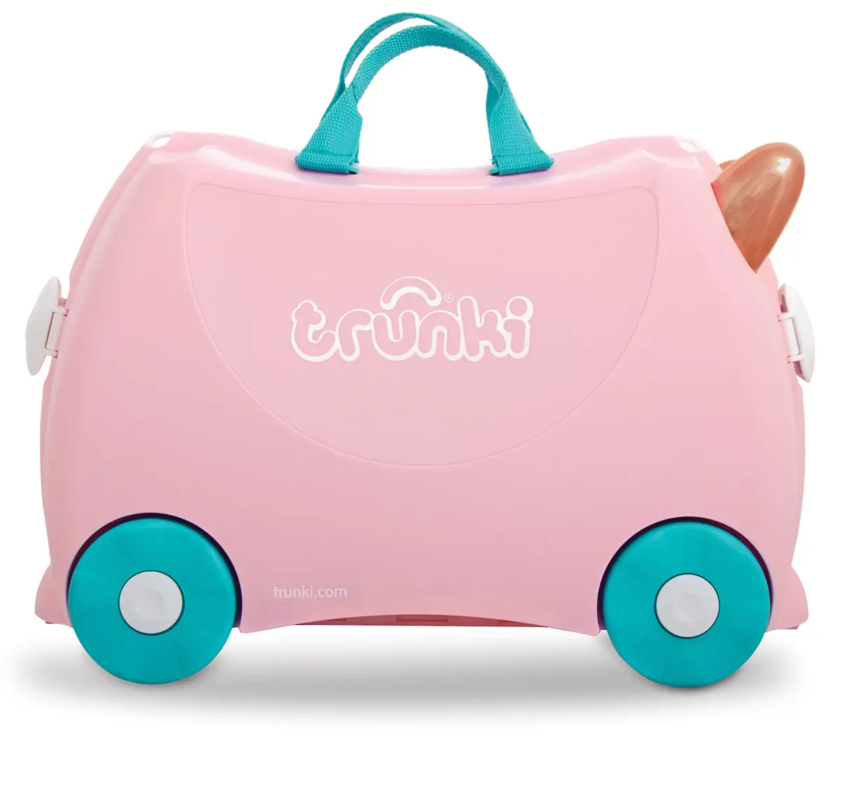 Trunki Flossi Flamingo Ride-On Suitcase, Carry-On Luggage for Kids, Fun Travel Companion with Toy Storage, 3Y+