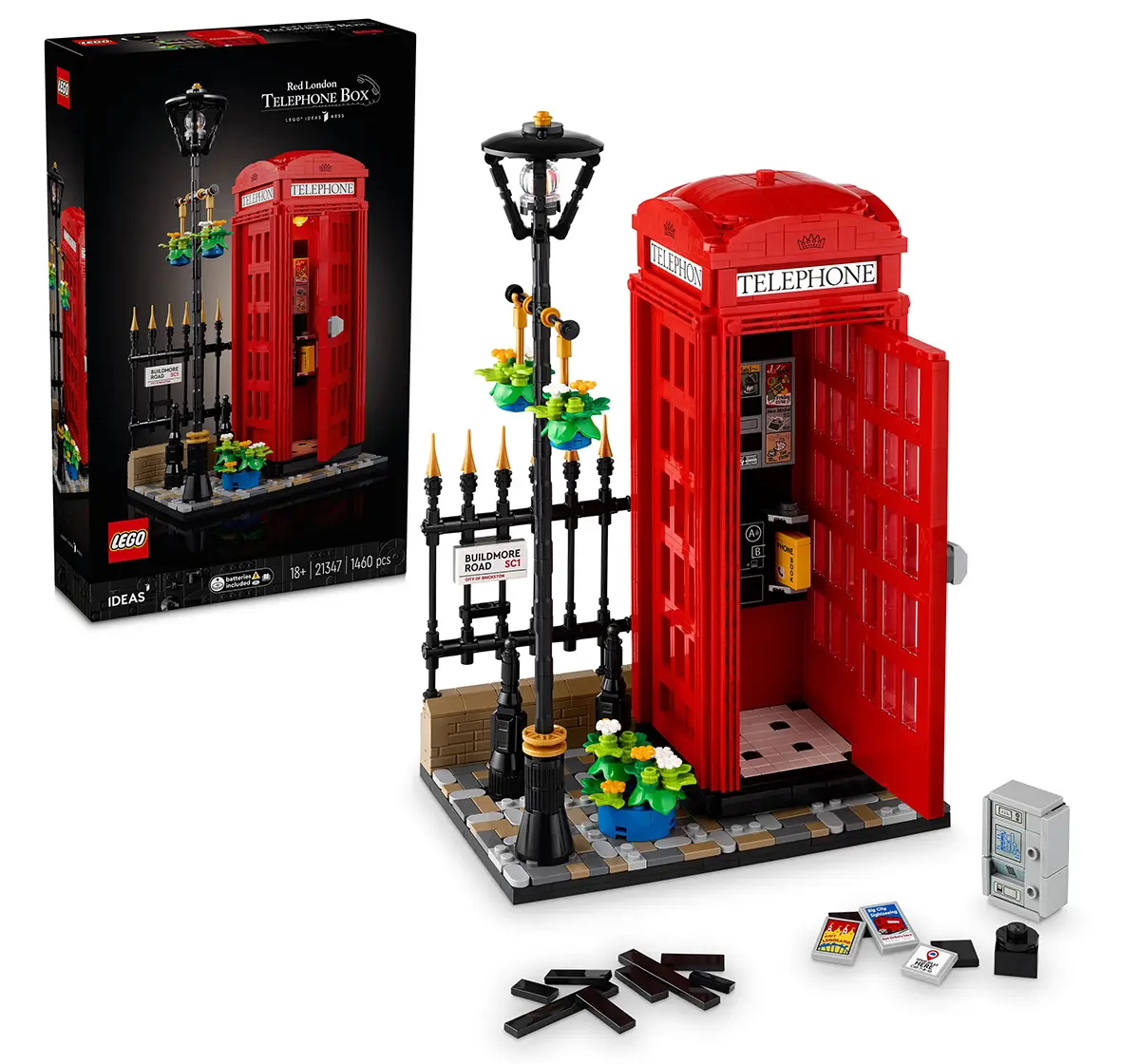 LEGO Ideas Red London Telephone Box Set 21347(1460 Pieces) Multicolor, 18Y+