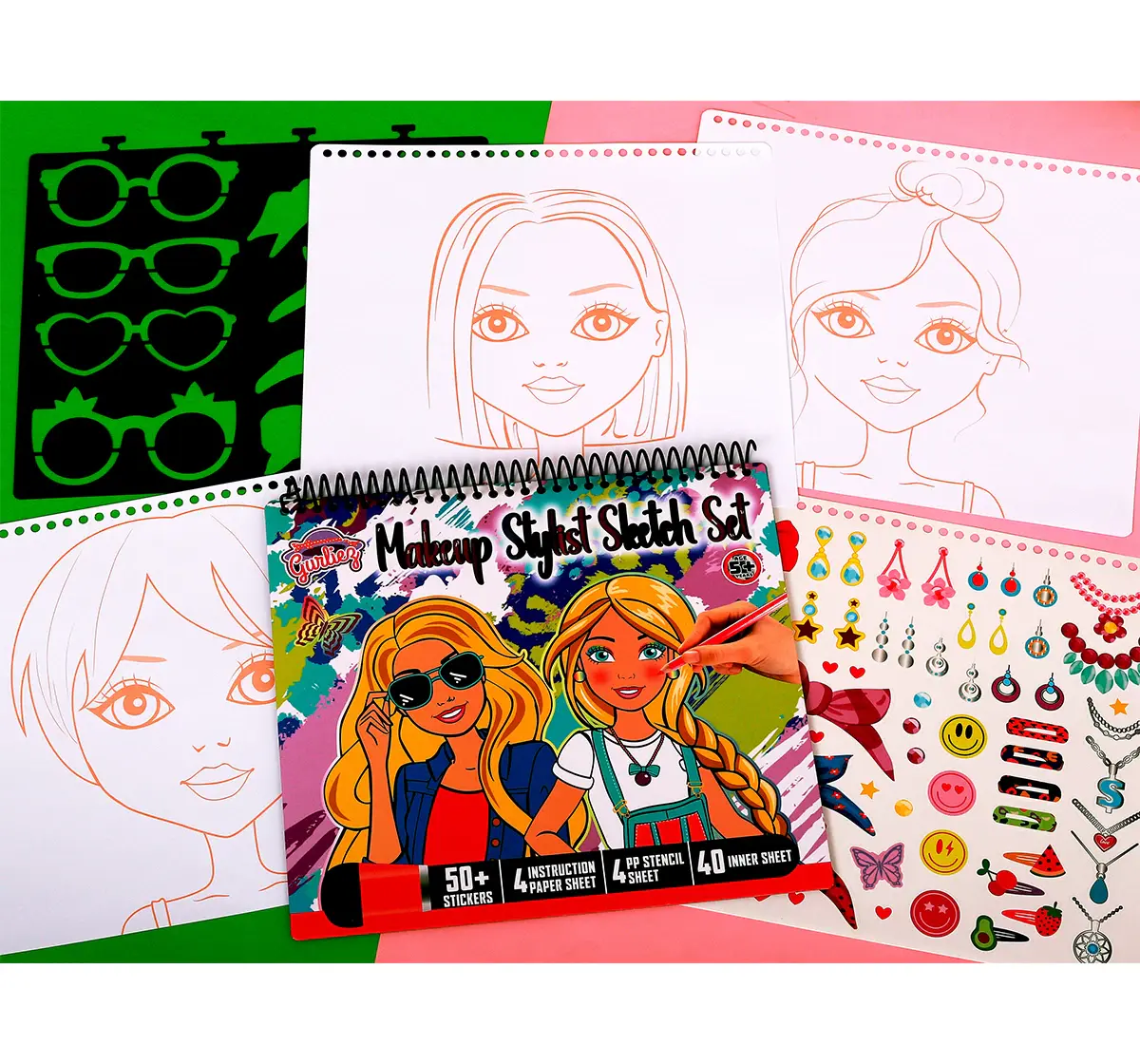 Striders Makeup Stylist Sketch Set Ultimate Beauty Design Kit, 5Y+