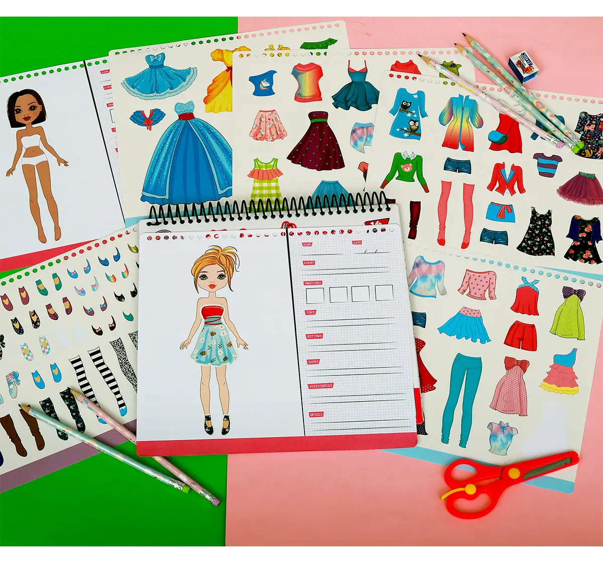 Striders Fashion Runway Sticker Stylist Premium 14-Sheet Sticker Paper Set, 5Y+