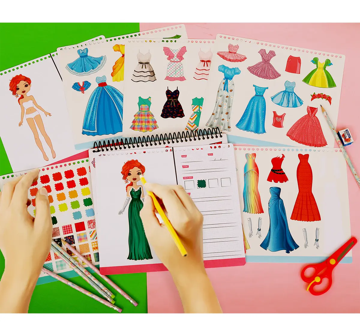 Striders Fashion Runway Sticker Stylist Premium 14-Sheet Sticker Paper Set, 5Y+