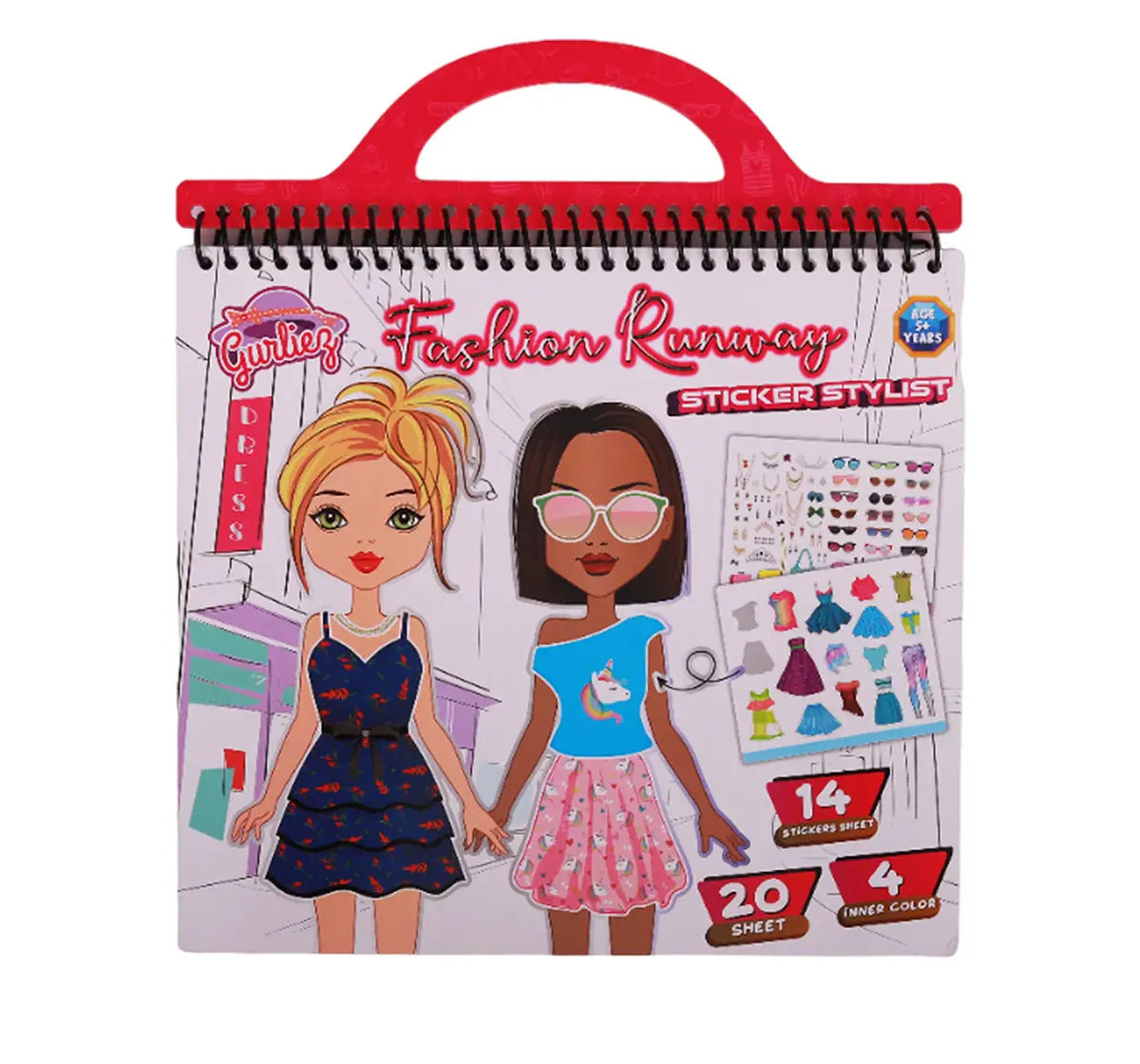 Striders Fashion Runway Sticker Stylist Premium 14-Sheet Sticker Paper Set, 5Y+