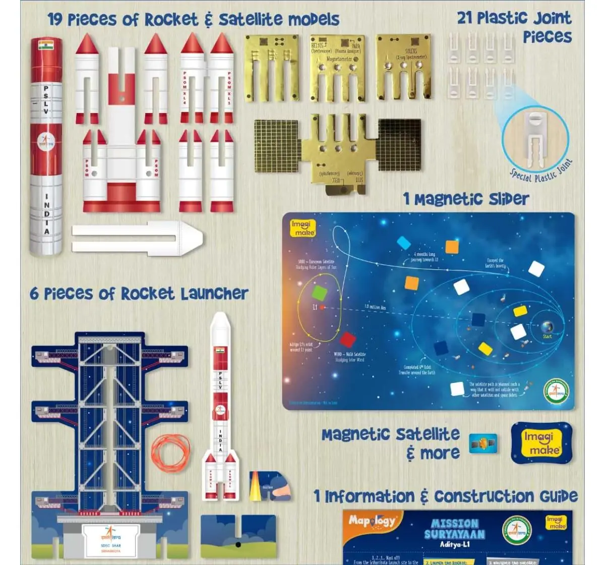 Imagimake Mapology ISRO Space 3D Puzzle, Mission Suryayaan Aditya L1, 5Y+