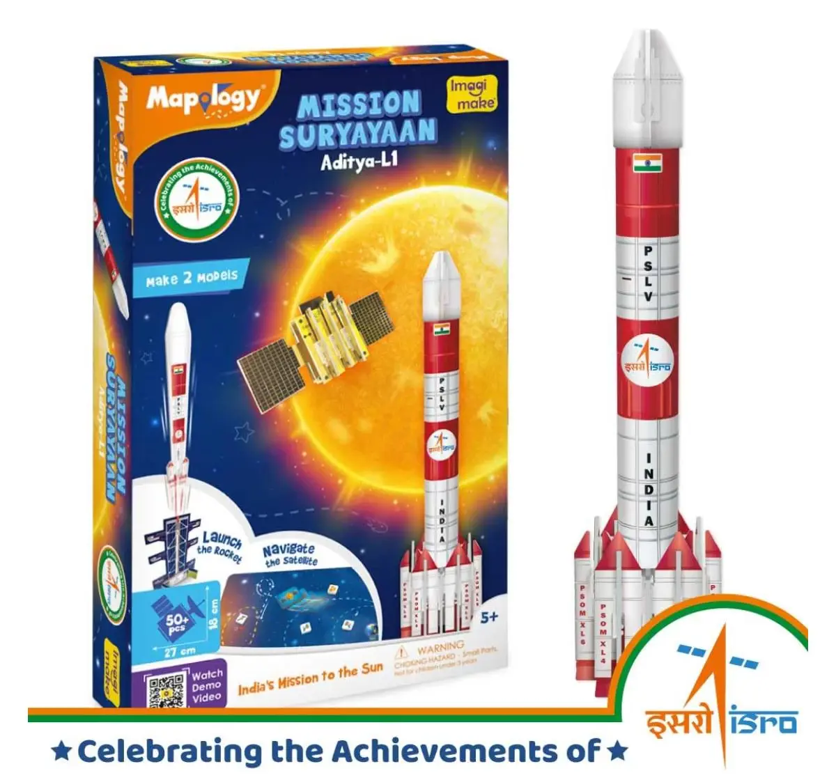 Imagimake Mapology ISRO Space 3D Puzzle, Mission Suryayaan Aditya L1, 5Y+