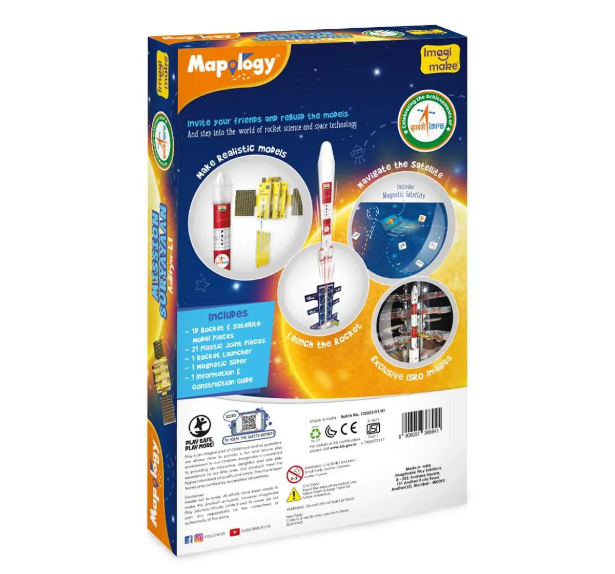 Imagimake Mapology ISRO Space 3D Puzzle, Mission Suryayaan Aditya L1, 5Y+