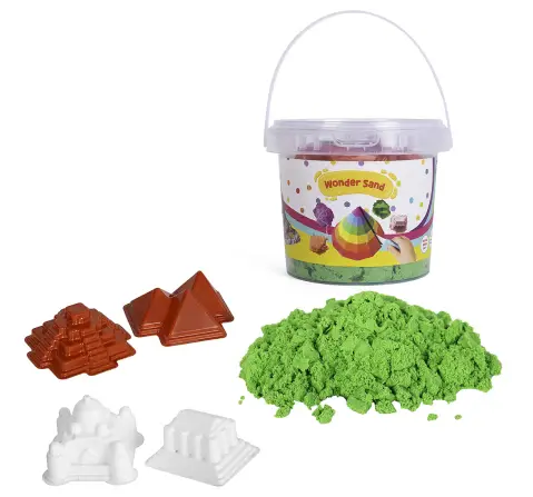 Youreka Non-Toxic Wonder Sand, 4 Cutter Moulds, 500 Grams, Green, 5Y+