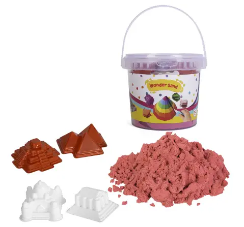 Youreka Non-Toxic Wonder Sand, 4 Cutter Moulds, 500 Grams, Pink, 5Y+