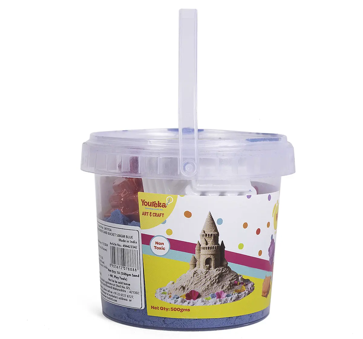 Youreka Non-Toxic Wonder Sand, 4 Cutter Moulds, 500 Grams, Red, 5Y+