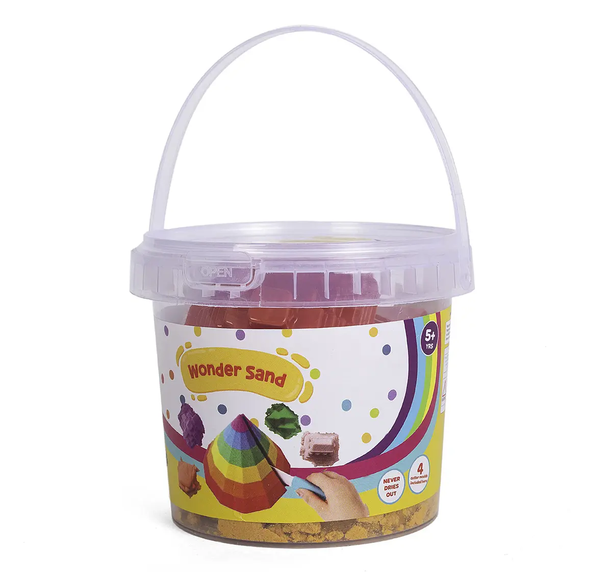 Youreka Non-Toxic Wonder Sand, 4 Cutter Moulds, 500 Grams, Orange, 5Y+
