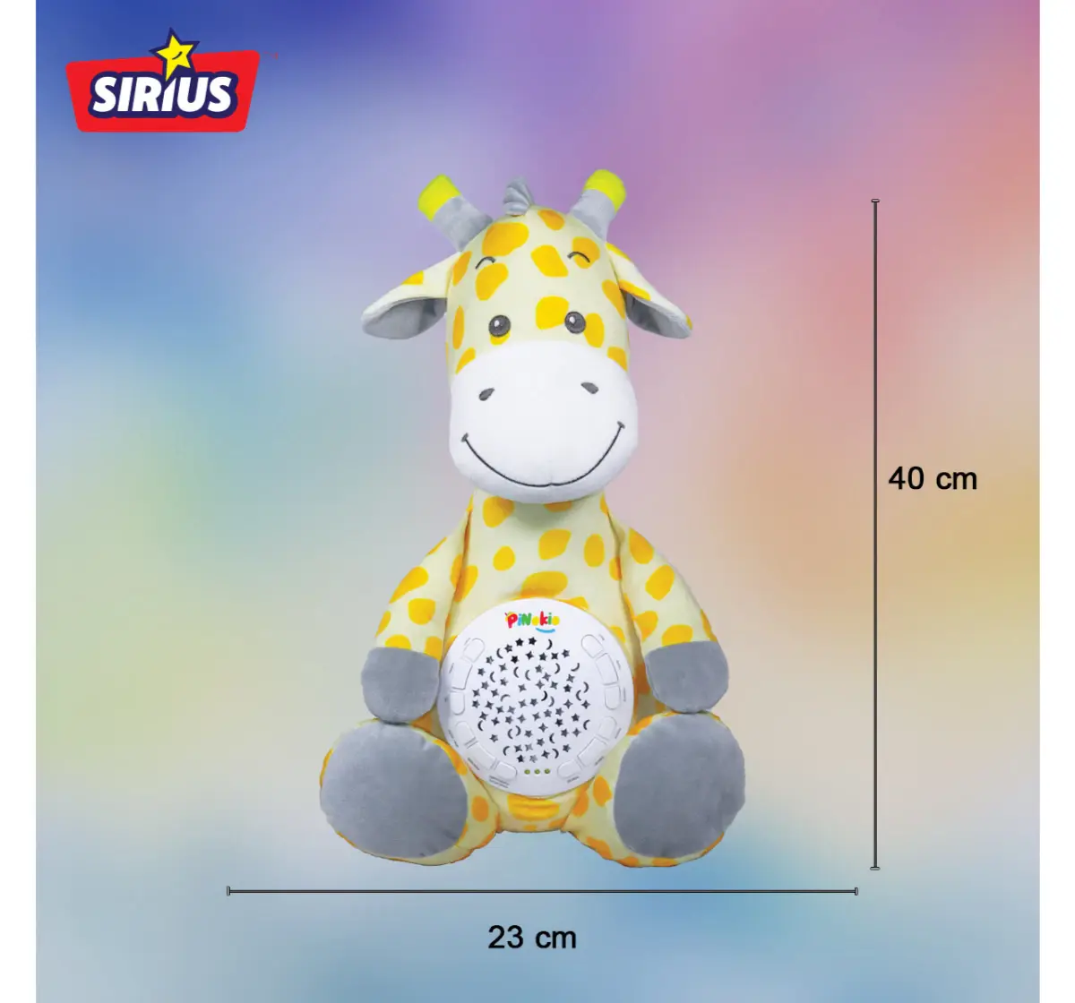 Pinokio Giraffe Projector Teddy Bear, Soft Plush Toy with Soothing LED Nightlight for Kids’ Cozy Sleep and Dreamy Nights, 18M+