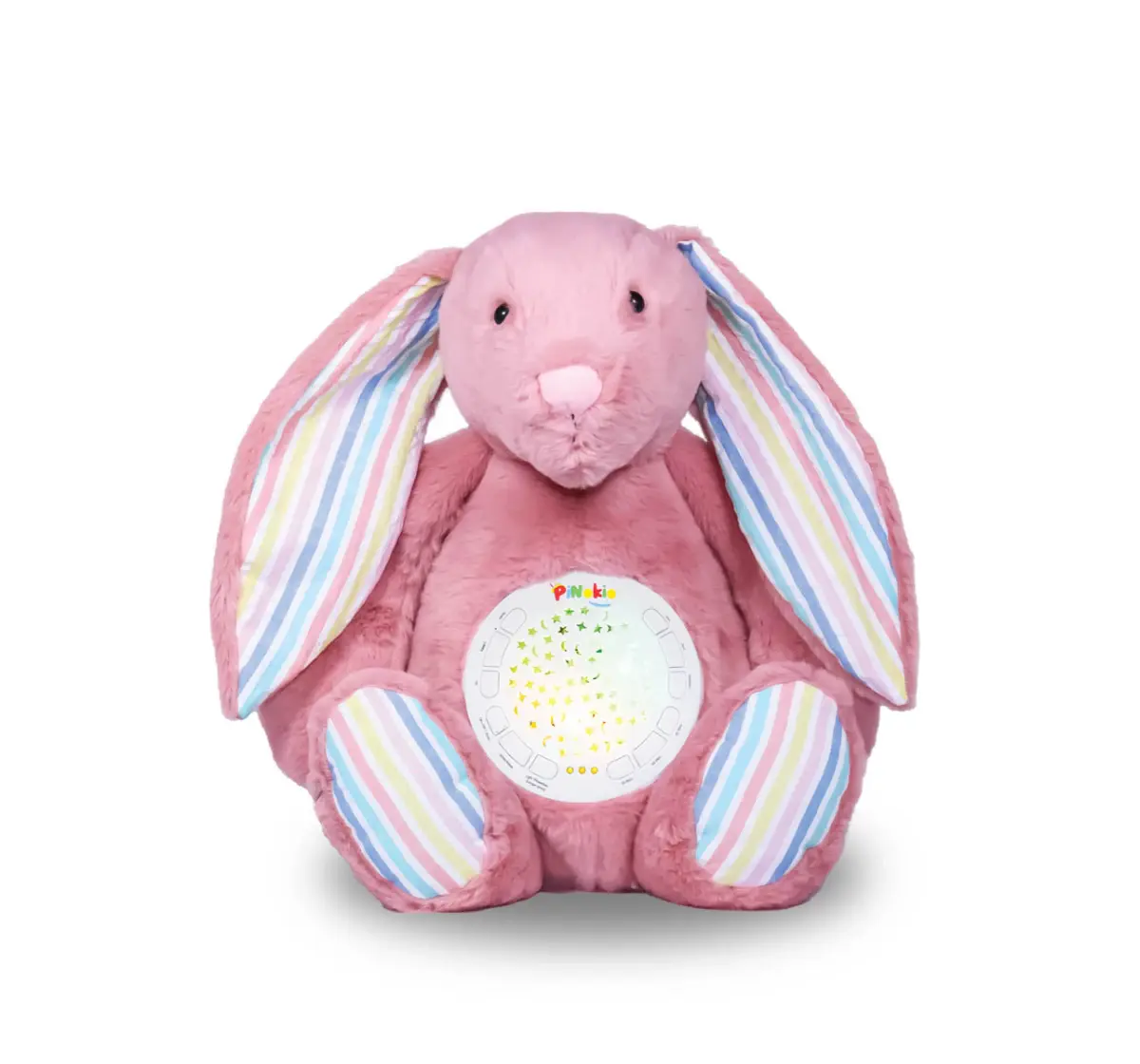 Pinokio The Bunny Projector Teddy Bear, Soft Plush Toy with Soothing LED Nightlight for Kids’ Cozy Sleep and Dreamy Nights, 18M+ Pink