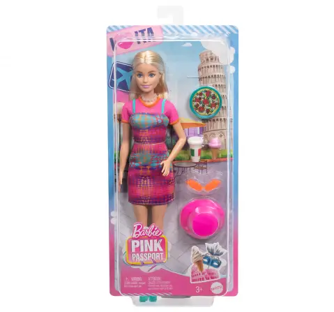 Barbie Italy Travel Doll Pink Passport Programme,Girls,3Y+,Multicolour