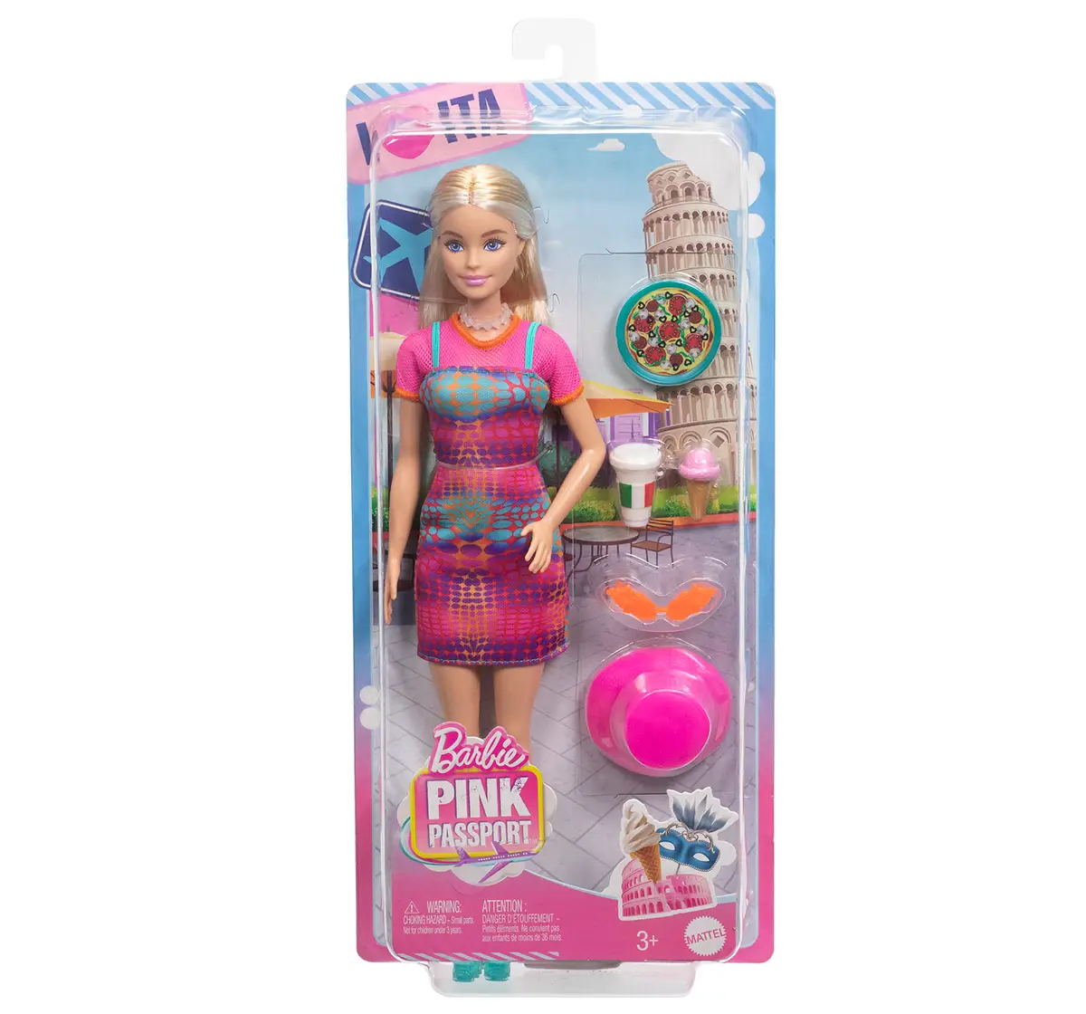 Barbie Italy Travel Doll Pink Passport Programme,Girls,3Y+,Multicolour